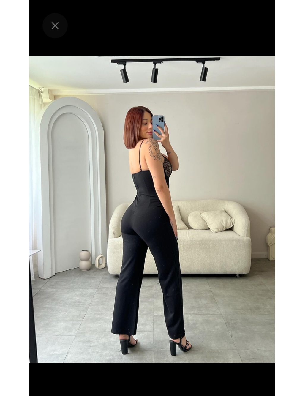 Popilush Black Lace Halter Jumpsuit - Picture 2 of 8